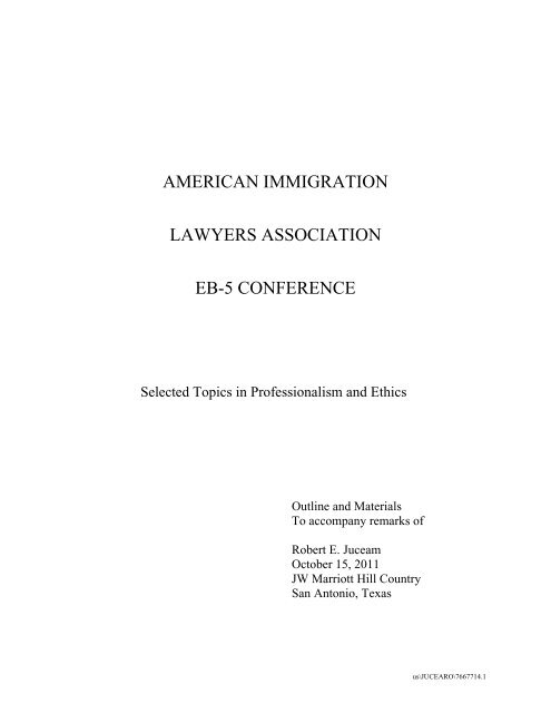 american immigration lawyers association eb-5 ... - AILA webCLE