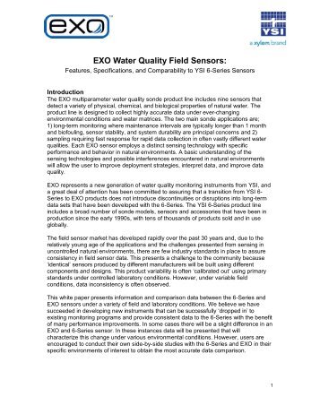 EXO Water Quality Field Sensors - EXOwater.com