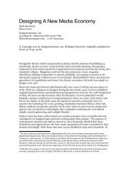 Genre: Designing a New Media Economy - Mark Bernstein