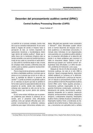 Desorden del procesamiento auditivo central (DPAC)