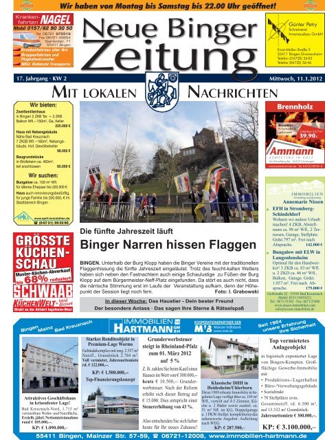 Binger Narren hissen Flaggen - Neue Binger Zeitung