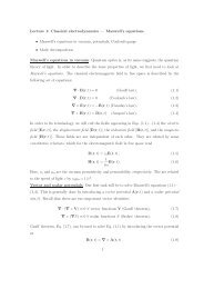 Lecture 1: Classical electrodynamics â Maxwell's equations ...