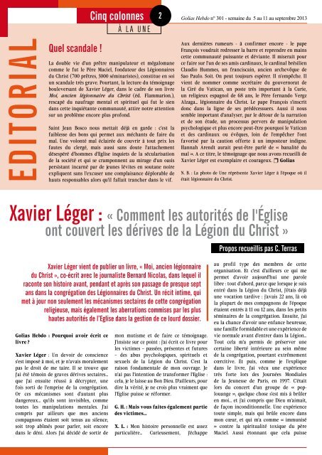 Interview de Xavier Léger - Pastorale Nouvelles Croyances et ...