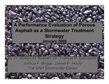 A Performance Evaluation of Porous Asphalt as a Stormwater ...