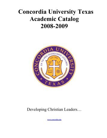 Course Catalog 2008-2009 - Concordia University