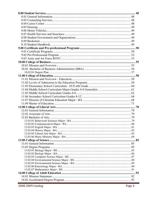 Course Catalog 2008-2009 - Concordia University