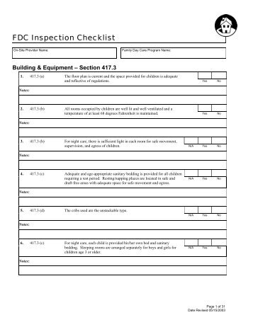 FDC Inspection Checklist - approved.pdf - Family of Woodstock