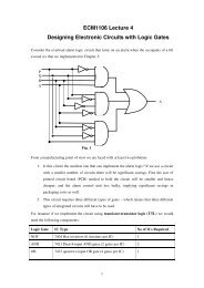 ECM1106 Lecture 4 Designing Electronic Circuits with Logic Gates