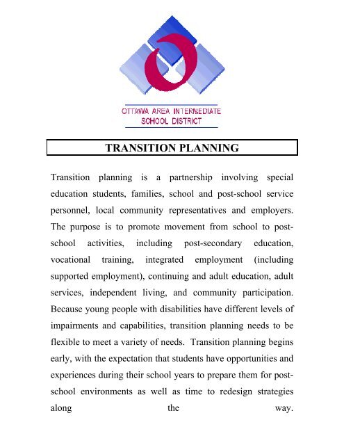 Transition Planning Guide - Ottawa Area Intermediate School District
