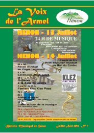 Henon - La Voix de l Armel - ete 2012.pdf - Mairie de Henon