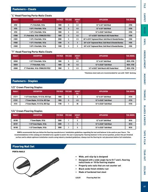 QEP Master Tools Catalog - Porta-Nails