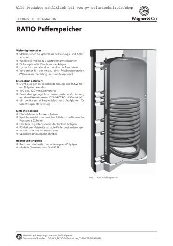 RATIO Pufferspeicher - PV Solartechnik