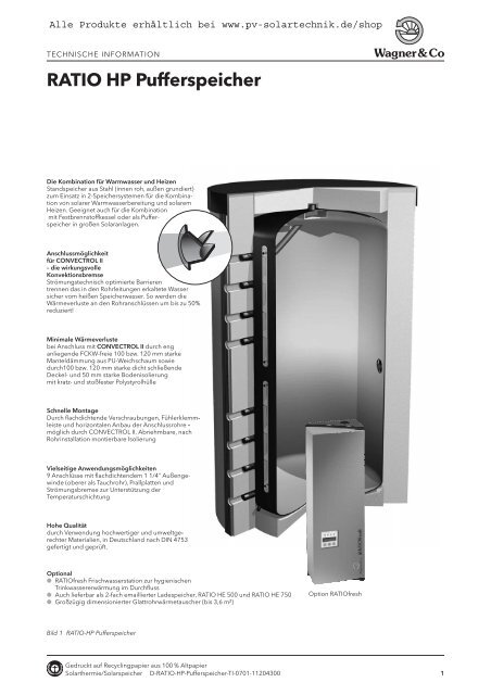 RATIO HP Pufferspeicher - PV Solartechnik