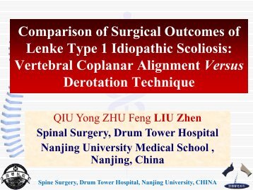Spine Surgery, Drum Tower Hospital, Nanjing University, CHINA