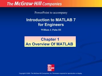 Introduction to MATLAB 7 for Engineers Chapter 1 An ... - FET