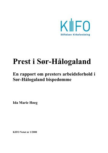Prest i Sør-Hålogaland - Stiftelsen Kirkeforskning KIFO