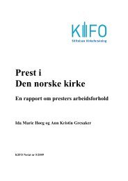 Prest i Den norske kirke - Stiftelsen Kirkeforskning KIFO