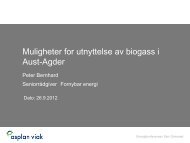 Muligheter for utnyttelse av biogass i Aust-Agder