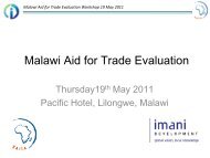 Malawi Aid for Trade Evaluation Workshop 19 May 2011