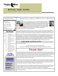 ROYAL OAK NEWS - Royal Oak Middle School - School District 63