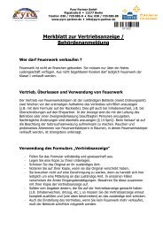 Merkblatt zur Vertriebsanzeige / Behördenanmeldung - Pyro-Partner