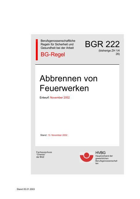 BGR 222 Abbrennen von Feuerwerken - Pyro-Partner