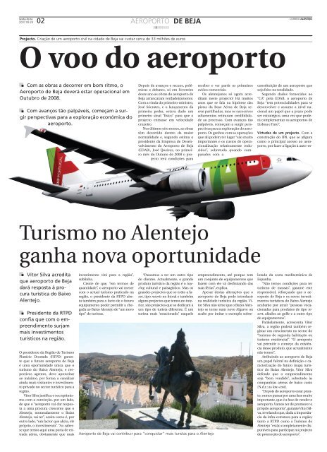 O voo do aeroporto - Correio Alentejo