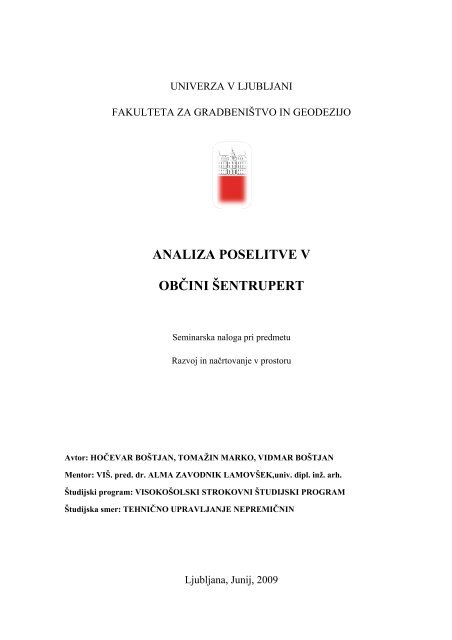 ANALIZA POSELITVE V OBÄINI Å ENTRUPERT - Student Info