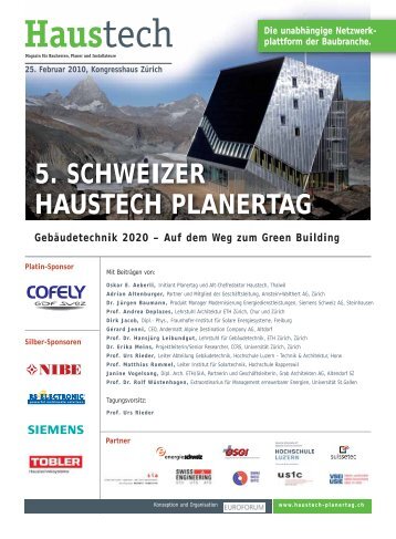 5. SCHWEIZER HAUSTECH PLANERTAG - IIR Deutschland GmbH