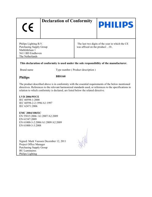 Declaration of Conformity - Philips Lighting Poland