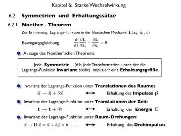 Kapitel 6: Starke Wechselwirkung 6.2 Symmetrien und ... - E18