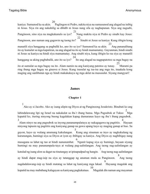The Holy Bible: Tagalog Portion - Bible Study Guides