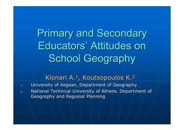 Primary and Secondary Educators' Attitudes on School Geography