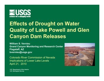 Effects of Drought on Water Quality of Lake Powell and Glen Canyon ...