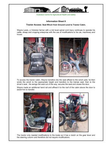 Tractor access - hand winch system - Australian Centre for ...
