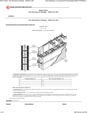 BXUV.U934 - Fire Resistance Ratings - ANSI/UL 263