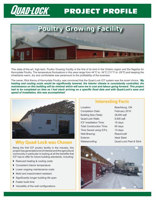 Poultry Facility - Quad-Lock Building Systems