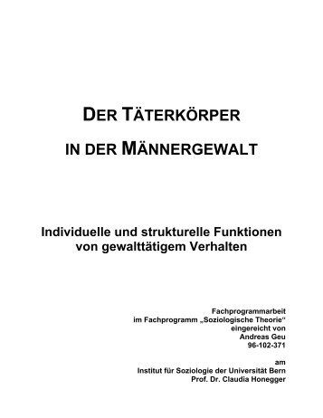 DER TÃTERKÃRPER IN DER MÃNNERGEWALT - home