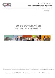 GUIDE D'UTILISATION DE L'EXTRANET EMPLOI - Centre de ...