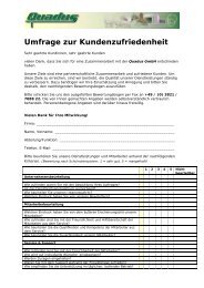 Umfrage zur Kundenzufriedenheit - Quadus GmbH