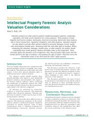 Intellectual Property Forensic Analysis Valuation Considerations