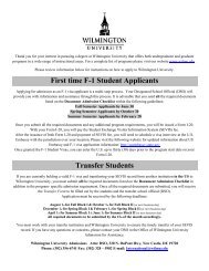 First time F-1 Student Applicants Transfer Students - Wilmington ...