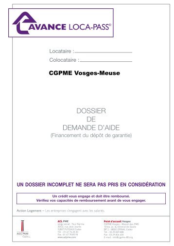 TÉLÉCHARGER DOSSIER AVANCE LOCA PASS
