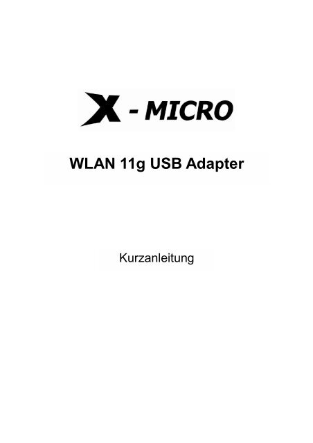 WLAN 11g USB Adapter - X-Micro Technology