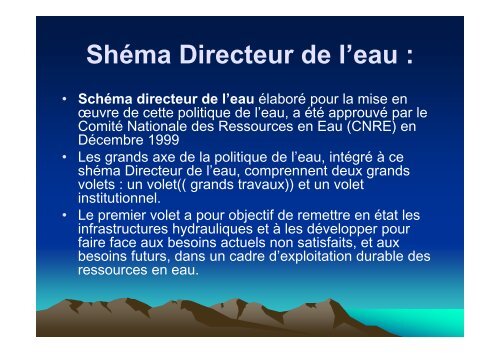 Présentation de la Direction de l'Eau - MaWaRi.net