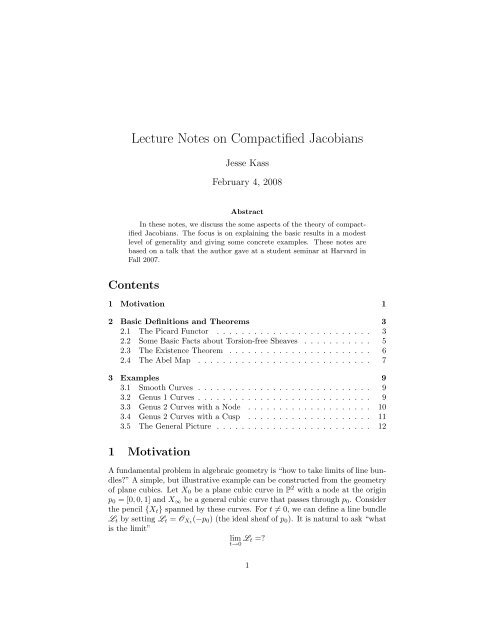 Lecture Notes on Compactified Jacobians