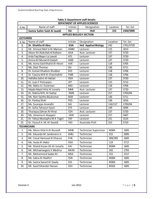 department of applied sciences higher college of technology