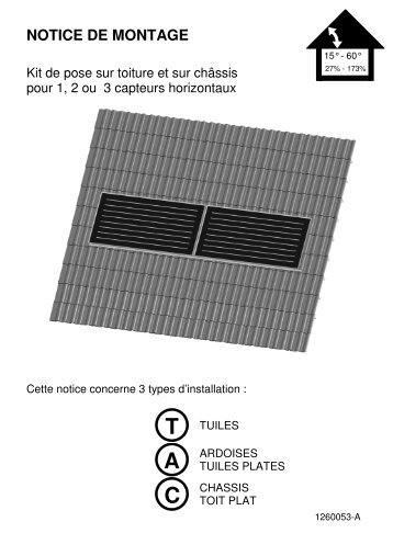 notice pose sur châssis et toiture capteurs H - Thermor