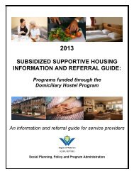 subsidized supportive housing information and ... - Social Services