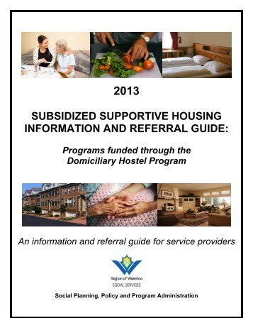 subsidized supportive housing information and ... - Social Services